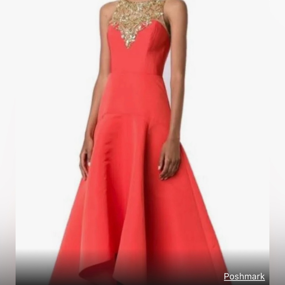 Marchesa Notte High Neck Gown